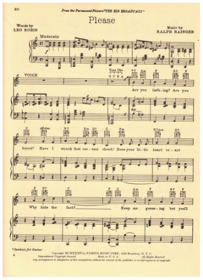 Picture of Please, Leo Robin & Ralph Rainger, sheet music