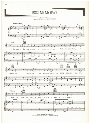 Picture of Rock Me My Baby, Susan Heather & Shorty Long, recorded by Buddy Holly, sheet music
