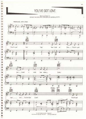 Picture of You've Got Love, Johnny Wilson/ Roy Orbison/ Norman Petty, recorded by Buddy Holly, sheet musicr