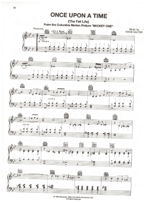 Picture of Once Upon a Time (The Fat Life), from movie "Mickey One", recorded by Stan Getz, Eddie Sauter, pdf copy
