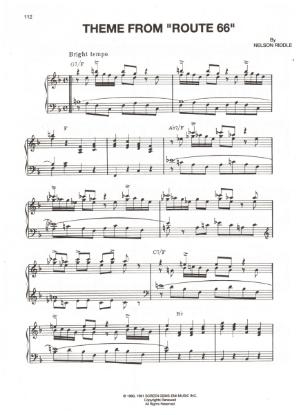 Picture of Theme from Route 66, TV show theme, Nelson Riddle, pdf copy 