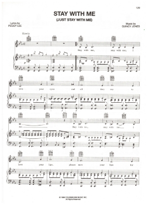 Picture of Stay With Me (Just Stay With Me), from movie "Walk Don't Run", sung by Tony Clementi, Peggy Lee & Quincy Jones, pdf copy 