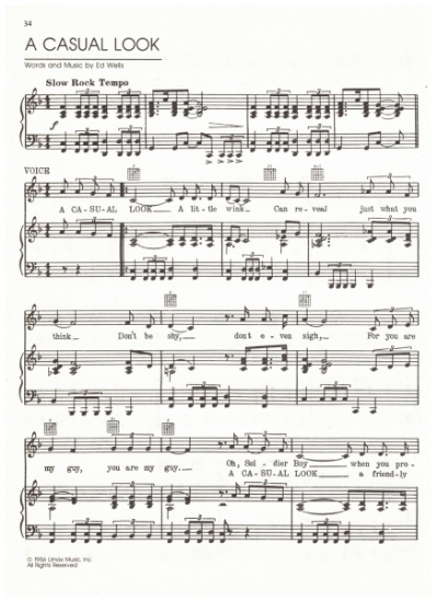 Picture of A Casual Look, Ed Wells, recorded by The Six Teens, sheet music