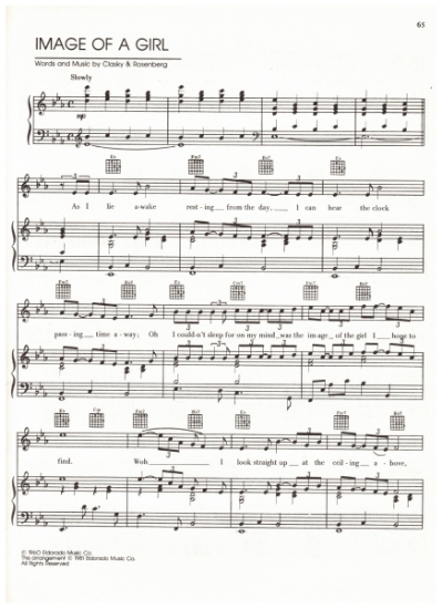 Picture of Image of a Girl, Clasky & Rosenberg, recorded by The Safaris, sheet music