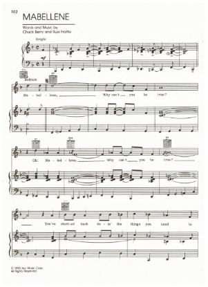 Picture of Mabellene, Chuck Berry & Russ Fratto, recorded by Chuck Berry, sheet music