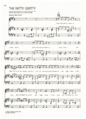 Picture of The Nitty Gritty, Lincoln Chase, recorded by 1) Gladys Knight & the Pips 2) Shirley Ellis, sheet music