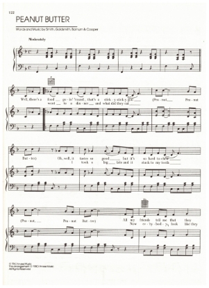 Picture of Peanut Butter, Smith/ Goldsmith/ Barnum/ Cooper, recorded by The Marathons, sheet music