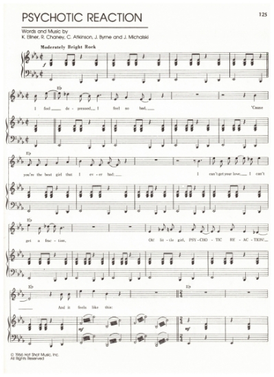 Picture of Psychotic Reaction, K. Ellner/ R. Chaney/ C. Atkinson/ J. Byrne/ J. Michalski , recorded by The Count Five, sheet music