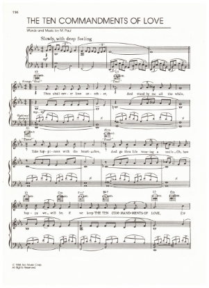 Picture of The Ten Commandments of Love, M. Paul, recorded by Harvey & the Moonglows, sheet music