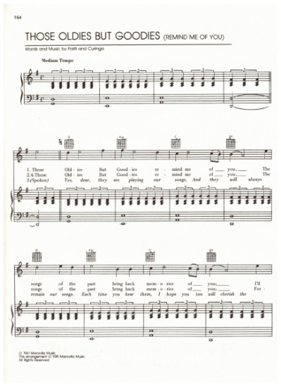 Picture of Those Oldies But Goodies (Remind Me of You), Politi & Curinga, recorded by Little Caesar & the Romans, sheet music