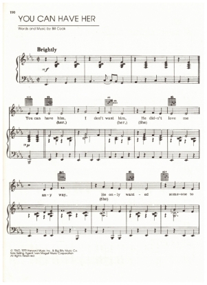 Picture of You Can Have Her, Bill Cook, recorded by Roy Hamilton, sheet music