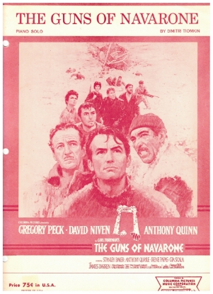 Picture of The Guns of Navarone, movie title theme, Dimitri Tiomkin, piano solo 