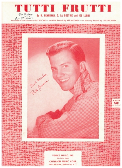 Picture of Tutti Frutti, R. Penniman/ D. LaBostrie/ Joe Lubin, recorded by Pat Boone, sheet music