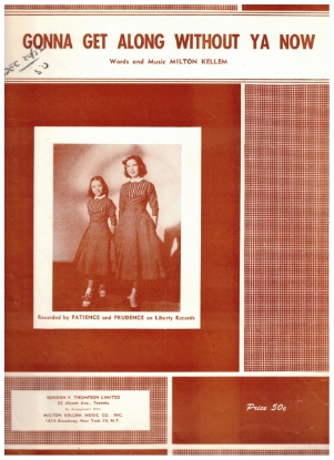 Picture of Gonna Get Along Without Ya Now, Milton Kellam, recorded by Patience and Prudence