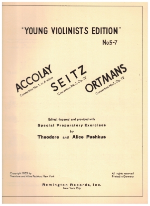Picture of Remington Young Violinist's Edition No. 5, 6 & 7, ed. Theodore & Alice Pashkus