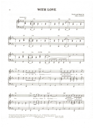 Picture of With Love, Phil Lynott, recorded by Thin Lizzy, sheet music