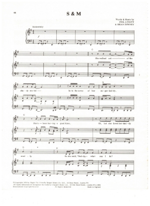 Picture of S & M, Phil Lynott & Brian Downey, recorded by Thin Lizzy, sheet music