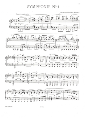 Picture of Symphony No. 1, Johannes Brahms Op. 68, piano solo transcription, sheet music