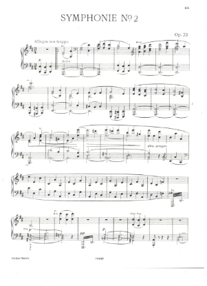Picture of Symphony No. 2, Johannes Brahms Op. 73, piano solo transcription, sheet musi
