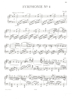 Picture of Symphony No. 4, Johannes Brahms Op. 98, piano solo transcription, sheet music