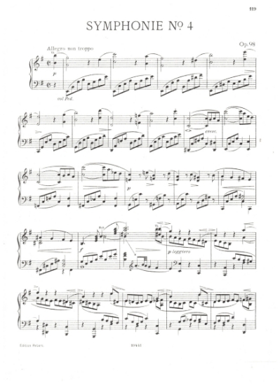 Picture of Symphony No. 4, Johannes Brahms Op. 98, piano solo transcription, sheet music