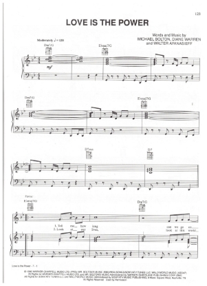 Picture of Love is the Power, Michael Bolton/ Diane Warren/ Walter Afanasieff, recorded by Michael Bolton
