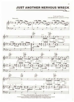 Picture of Just Another Nervous Wreck, Roger Hodgson & Rick Davies, recorded by Supertramp, sheet music