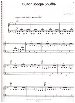 Picture of Guitar Boogie Shuffle, Arthur Smith, recorded by The Virtues, pdf copy