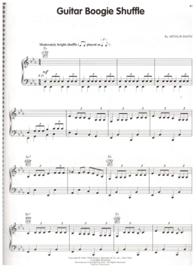 Picture of Guitar Boogie Shuffle, Arthur Smith, recorded by The Virtues, pdf copy