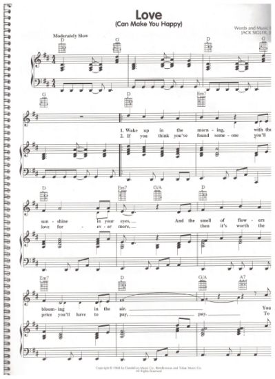 Picture of Love (Can Make You Happy), Jack Sigler Jr, recorded by Mercy, sheet music