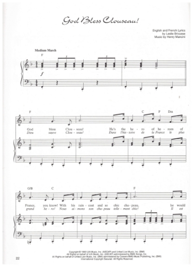 Picture of God Bless Clouseau, Leslie Bricusse & Henry Mancini, sheet music