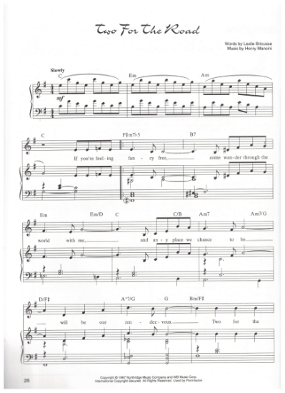 Picture of Two For The Road, Leslie Bricusse & Henry Mancini, sheet music