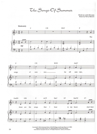 Picture of The Songs of Summer, Leslie Bricusse & Henry Mancini, pdf copy 