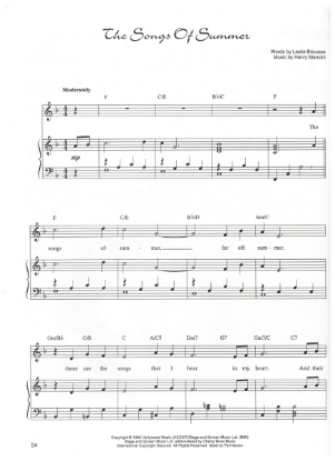 Picture of The Songs of Summer, Leslie Bricusse & Henry Mancini, sheet music
