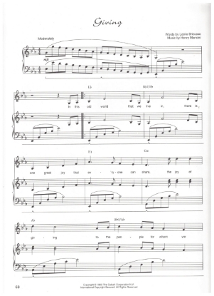 Picture of Giving, from "Santa Claus-The Movie", Leslie Bricusse & Henry Mancini, sheet music