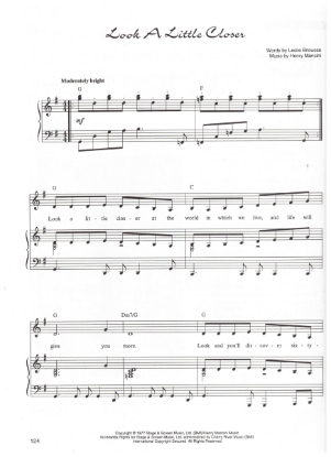 Picture of Look a Little Closer, from "The Last of the Really Great Whangdoodles", Leslie Bricusse & Henry Mancini, sheet music