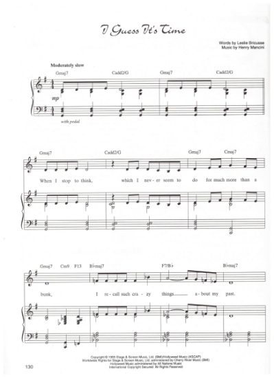 Picture of I Guess It's Time, from "Victor/Victoria - The Musical", Leslie Bricusse & Henry Mancini, sheet music