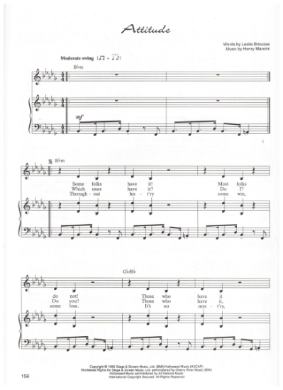 Picture of Attitude, from "Victor/Victoria - The Musical", Leslie Bricusse & Henry Mancini, sheet music