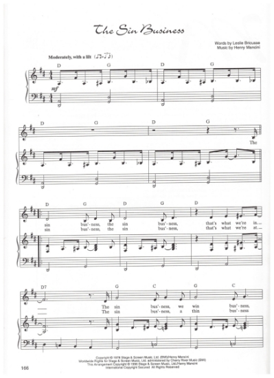 Picture of The Sin Business, from "Major Barbara", Leslie Bricusse & Henry Mancini, sheet music