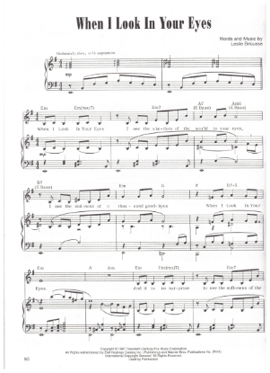 Picture of When I Look In Your Eyes, from movie "Doctor Dolittle", Leslie Bricusse & Anthony Newley, sheet music