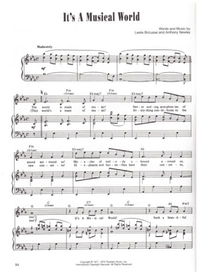 Picture of It's a Musical World, from M. C. "The Good Old Bad Old Days", Leslie Bricusse & Anthony Newley, pdf copy