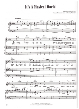 Picture of It's a Musical World, from M. C. "The Good Old Bad Old Days", Leslie Bricusse & Anthony Newley, sheet music