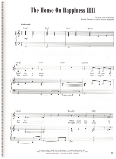 Picture of The House On Happiness Hill, from movie "Peter Pan", Leslie Bricusse & Anthony Newley, pdf copy 