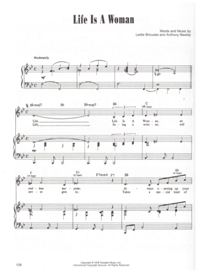 Picture of Life Is A Woman, from M.C. "Stop the World I Want To Get Off", Leslie Bricusse & Anthony Newley, sheet music
