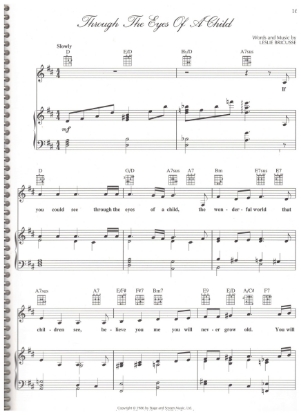 Picture of Through the Eyes of a Child, from movie "Babes in Toyland", words & music Leslie Bricusse, sheet music