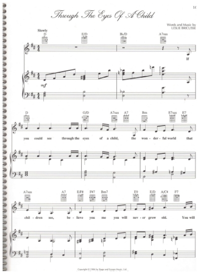 Picture of Through the Eyes of a Child, from movie "Babes in Toyland", words & music Leslie Bricusse, sheet music