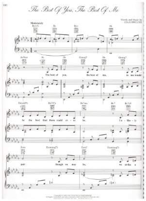 Picture of The Best of You The Best of Me, from M.C. "Sherlock Holmes", words & music by Leslie Bricusse, pdf copy