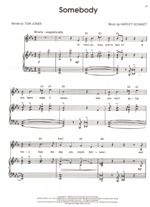 Picture of Somebody, from M.C. "Celebration", Tom Jones & Harvey Schmidt, sheet music