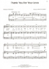 Picture of Thank You For Your Love, M.C. title song, Tom Jones & Harvey Schmidt,  sheet music