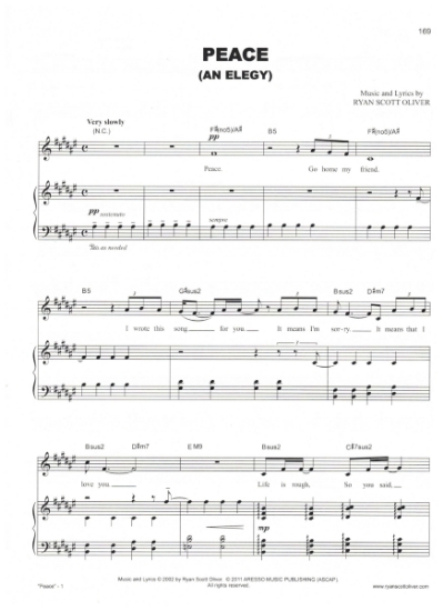 Picture of Peace (An Elegy), Ryan Scott Oliver, sheet music